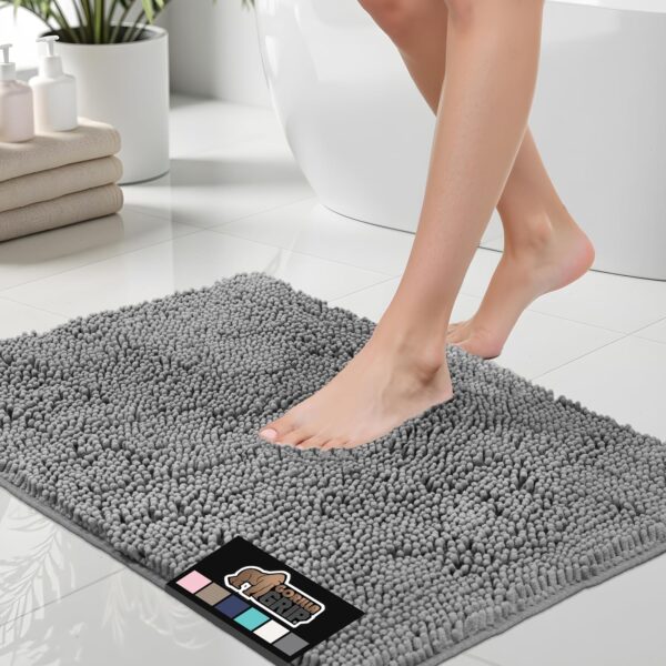 Gorilla Grip Chenille Bath Rug – 30×20 in, Ultra‑Absorbent, Non‑Slip