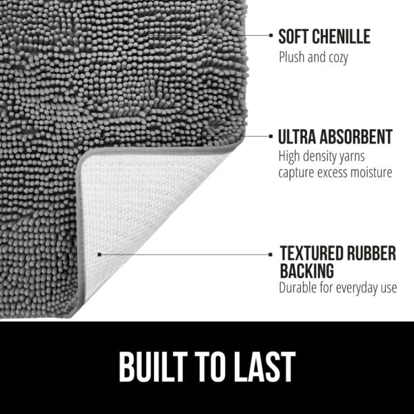 Gorilla Grip Chenille Bath Rug – 30×20 in, Ultra‑Absorbent, Non‑Slip - Image 2