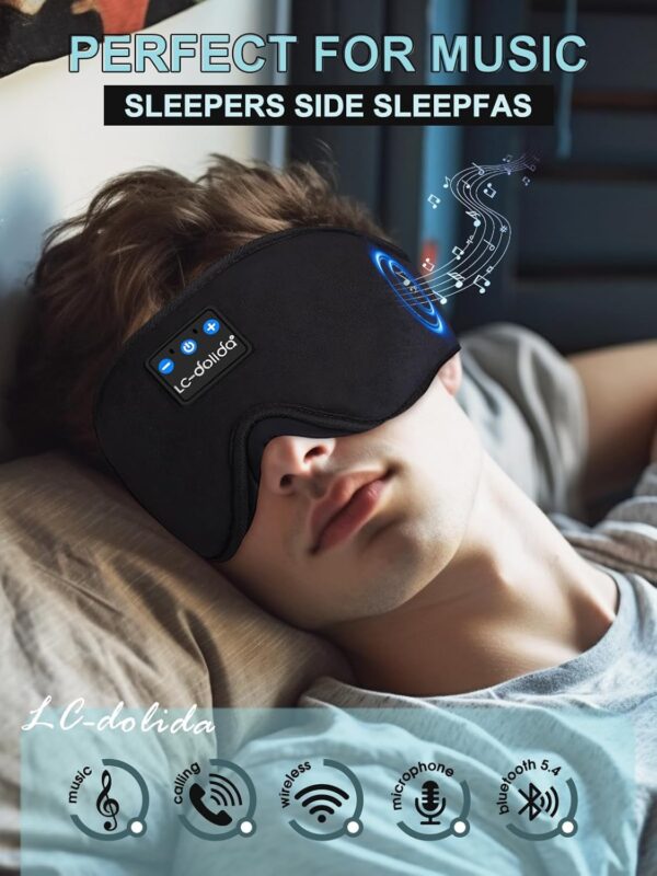 LC‑dolida Sleep Headphones Headband – Bluetooth, Ultra‑Thin Speakers - Image 3