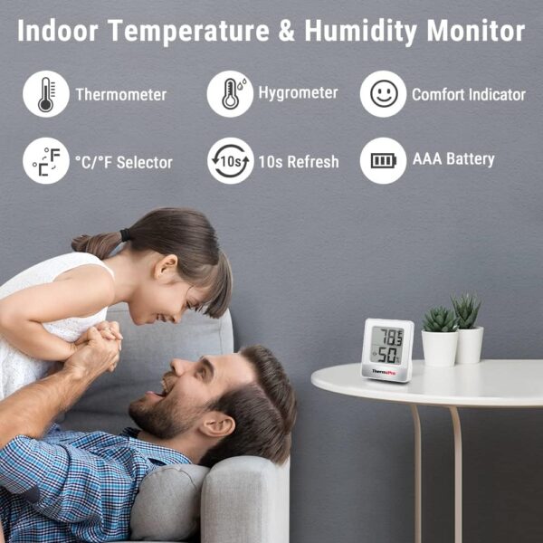 ThermoPro TP49 Mini Hygrometer Thermometer – Indoor Temperature & Humidity - Image 2