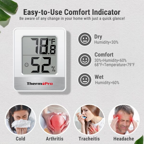 ThermoPro TP49 Mini Hygrometer Thermometer – Indoor Temperature & Humidity - Image 3