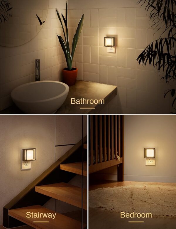 DORESshop Dimmable Plug‑In Night Light – Warm White, Auto Dusk‑to‑Dawn - Image 6