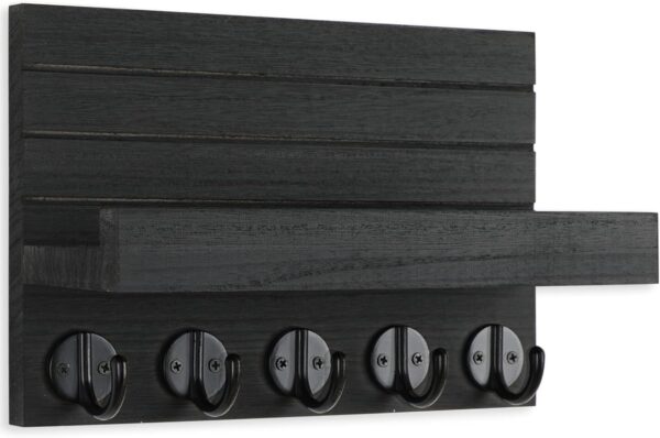 Lwenki Key & Mail Holder with Shelf – Wall‑Mounted, Large Hooks - Image 2