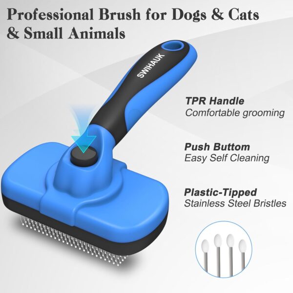 Swihauk Deshedding Grooming Brush – Gentle, Easy‑Clean - Image 2