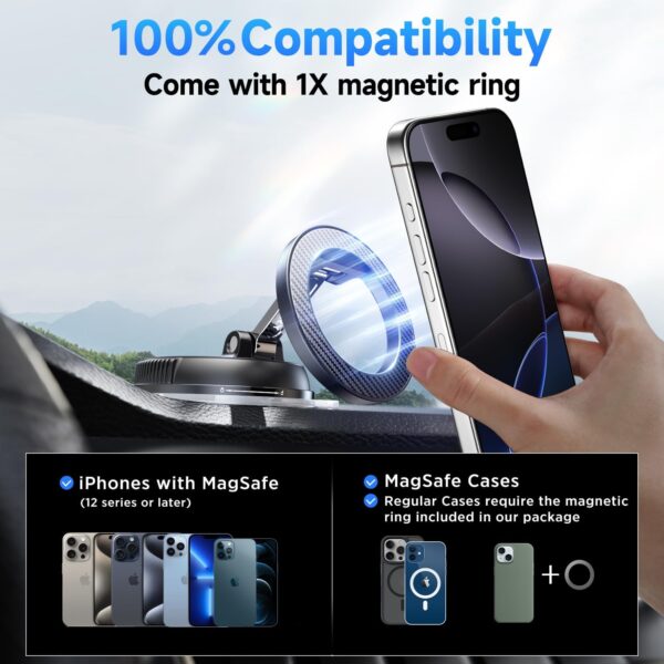 MagSafe Car Mount – Strong Magnetic Windshield/Dash Phone Holder - Image 6