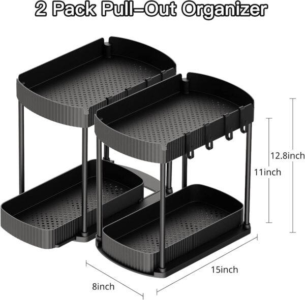 Ukeetap 2‑Tier Pull‑Out Organizer – Multi‑Purpose Under‑Sink Rack - Image 2