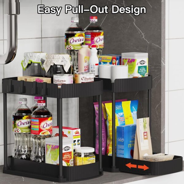 Ukeetap 2‑Tier Pull‑Out Organizer – Multi‑Purpose Under‑Sink Rack - Image 4