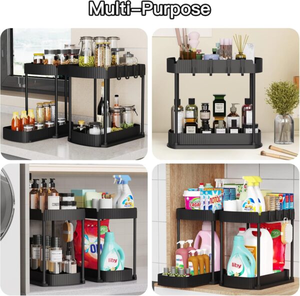 Ukeetap 2‑Tier Pull‑Out Organizer – Multi‑Purpose Under‑Sink Rack - Image 6