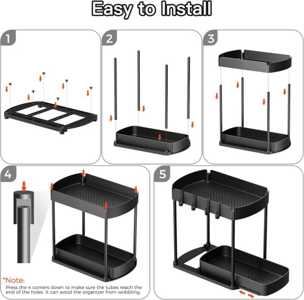 Ukeetap 2‑Tier Pull‑Out Organizer – Multi‑Purpose Under‑Sink Rack - Image 7