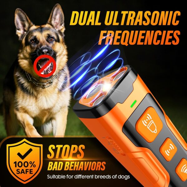 YUYQA Ultrasonic Dog Trainer & Deterrent – Rechargeable, LED Flashlight - Image 4